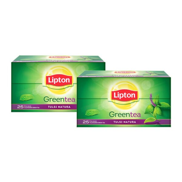 Lipton Tulsi Natura Green Tea Bags, 25 Tea Bags(Pack of 2),65 Grams - Fast Shipping to USA & Canada