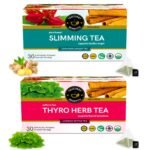 TEACURRY Thyroid Slimming Turmeric Tea Combo (1 Month Pack, 30X2 Tea Bags)-Helps With Thyroid Hormones (Tsh, T3, T4) & Weight Loss,100 Grams - Fast Shipping to USA & Canada