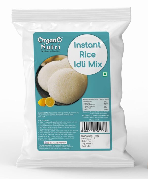 Organo Nutri Instant Rice Idli Mix, 400g - Fast Shipping to USA & Canada