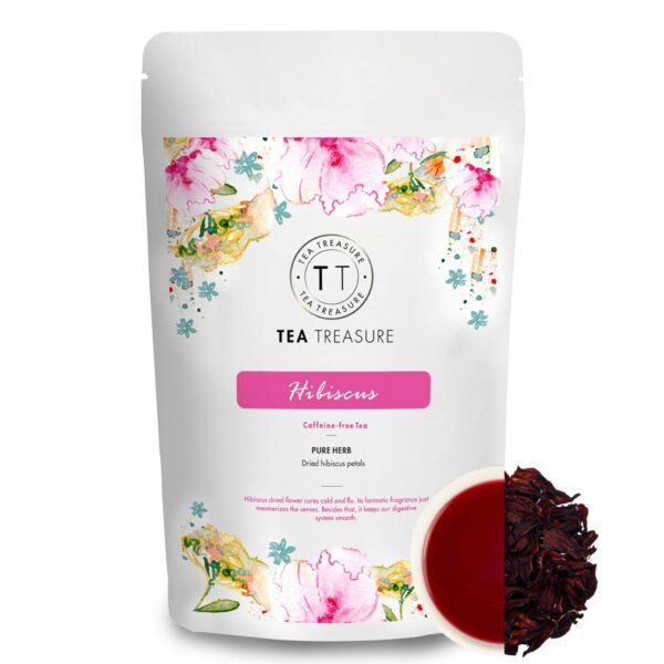 Tea Treasure Premium Hibiscus Flower Herbal Tea - 100g Caffeine-Free, Rich in Antioxidants