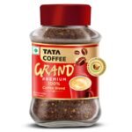 Tata Coffee Grand Premium Instant Coffee, 90g, Jar With Flavour Locked Decoction Crystals, Flavoured Soluble Coffee Powder, Rich Aroma & Great Taste - Fast Shipping to USA & Canada