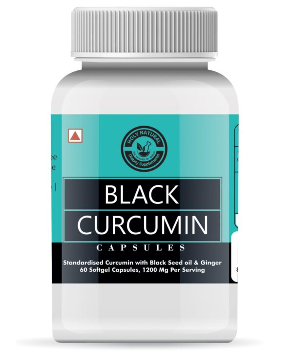 Holy Natural Black Curcumin Capsule (60 cap) | Dietary Supplement, Promote Immunity Activity, Support Joint & muscles Pain | Overall Health for Men & Women.