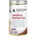 Teamonk Rooibos Caffeine Free Herbal Infusion Tea Box - 50 Biodegradable Pyramid Tea Bags. Rich in Antioxidants. Helps to Lose Weight Fast. - Fast Shipping to USA & Canada