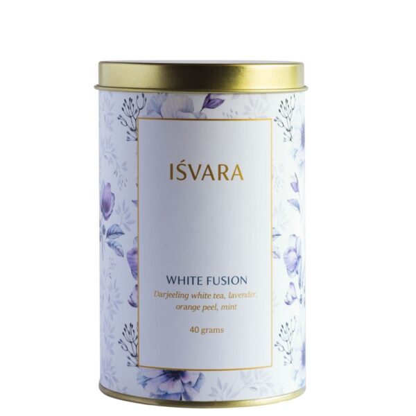 ISVARA White Tea - White Fusion, Lavender white tea with orange peel, mint, Rich in anti-oxidants, 40gm - Fast Shipping to USA & Canada