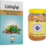 Girnar Detox Green Tea (36 Tea Bags) + Jyoti Ben's Namkeen Saloni 250g - Fast Shipping to USA & Canada
