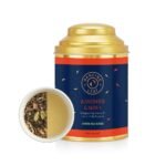 Dancing Leaf Kashmiri Kahwa | Green Tea, Liquorice, Ginger, Cloves, Cardamom, Nutmeg, Black Pepper, Almonds & Saffron | Green Tea Blend | Loose Leaf Tin (75 GMS) - Fast Shipping to USA & Canada