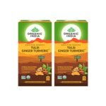 Organic India Tulsi Ginger Turmeric Tea - 25 Infusion Bags - (Pack of 2) - Fast Shipping to USA & Canada