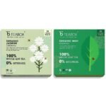 Teabox Organic Jasmine Green Tea 25 Teabags | Sourced From Madurai | For Calm Mind and Relaxation & Teabox Organic Green Mint Tea 25 Teabags - Fast Shipping to USA & Canada