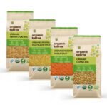 ORGANIC TATTVA Gluten Free & Unpolished Yellow Dal/Pulses Combo Pack (Arhar, Chana, Moong Yellow & Mosoor Malka Split), 2 Kg (500G Each) - Fast Shipping to USA & Canada