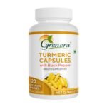 Grenera Turmeric Capsules (Haldi with Black Pepper) 120 Veg Capsules, Curcumin Supplement, 650 mg each