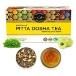 TEACURRY Pitta Dosha Tea (1 Month Pack, 30 Tea Bags) - Helps to balance Pitta Dosha & improve Digestion | Made with Natural Herbs - Rose Petals, Shatavari, Peppermint, Banarasi Amla - Fast Shipping to USA & Canada