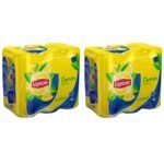 Lipton Lemon Ice Tea Drink, 320 ml, 12 Pack, Yellow & Blue Cans (Imported) - Fast Shipping to USA & Canada