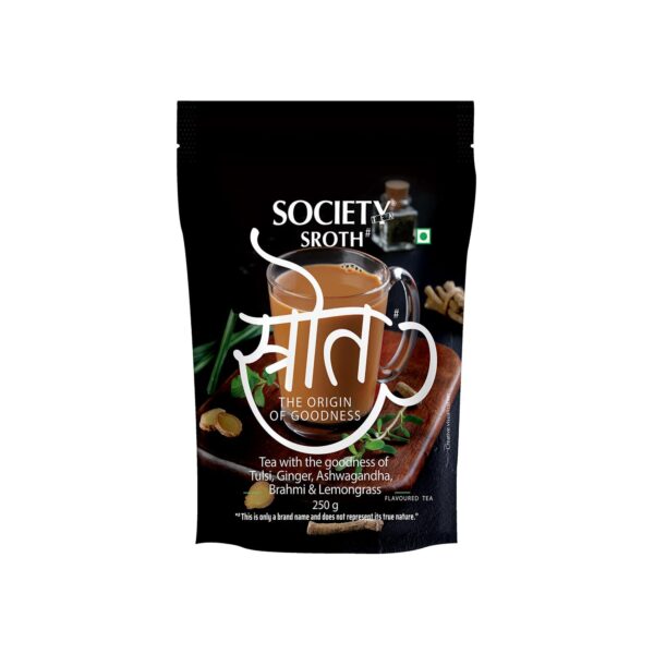 Society Sroth Ayurvedic Tea | With Goodness of Tulsi, Ashwagandha & Brahmi | Immunity Booster | 250 g Pouch - Fast Shipping to USA & Canada
