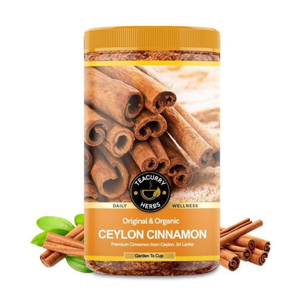 Teacurry Organic Ceylon Cinnamon Powder (150 grams) - Authentic Sri Lankan Dalchini Sticks Grounded Powder | Ideal for Baking, Cooking & Smoothies - Fast Shipping to USA & Canada