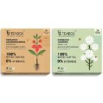 Teabox Organic Ashwagandha Green Tea 25 Teabags & Teabox Organic Jasmine Green Tea 25 Teabags | Sourced From Madurai | For Calm Mind and Relaxation - Fast Shipping to USA & Canada