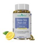 Neuherbs Deep Sea Omega 3 Fish Oil - Omega 3 Supplement Triple Strength 2500 Mg, 60 Softgel for Men and Women, Fish Oil softgels With No Fishy Burps with Lemon Flavour - Fast Shipping to USA