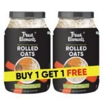 True Elements Rolled Oats 1.2kg (Pack of 2) ? 100% Whole Grain, High Fiber & Protein Breakfast Cereal - Fast Shipping to USA & Canada