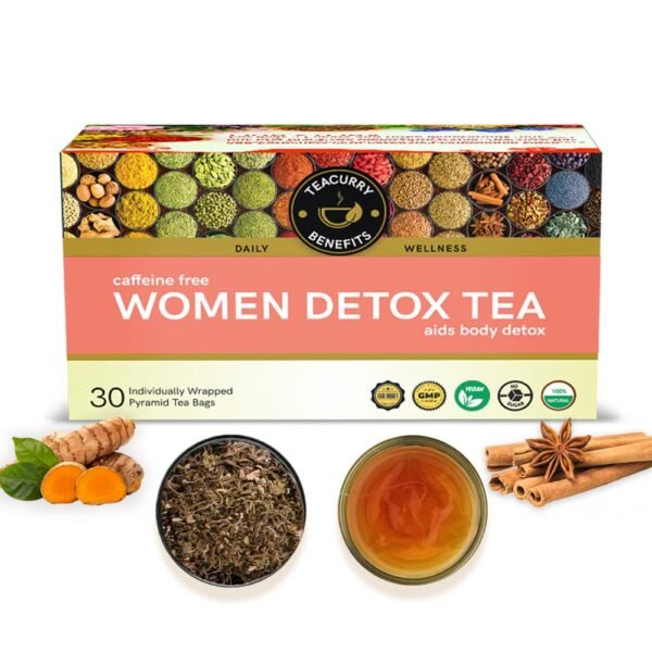 TEACURRY Women Teatox Tea (1 Month Pack, 30 Tea Bags) - Everyday Teatox tea, Slimming Teatox Tea, Teatox Tea Herbal and Intestinal Health | Teatox Green Tea for Women - Fast Shipping to USA & Canada