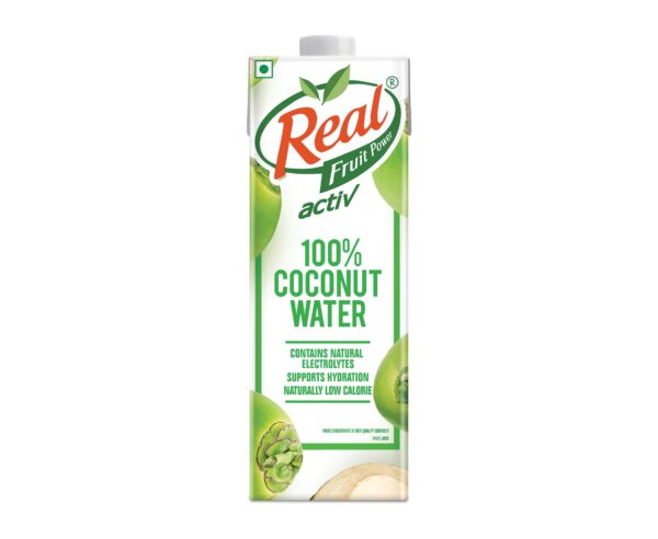 DABUR Real Activ Coconut Water Tetrapack - 1L | Hydrating Coconut Water | No Added Flavour & Sugars | Tasty and Nutritious - Fast Shipping to USA & Canada