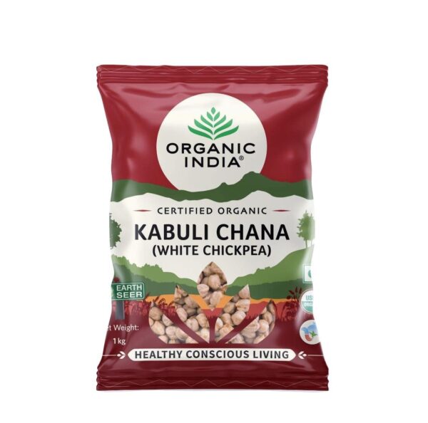 ORGANIC INDIA Rich in Protein and Dietary Fiber, Delicious in Taste, Hygienically Packed Kabuli Chana(White Chickpea)1Kg - Fast Shipping to USA & Canada