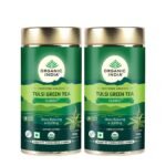 ORGANIC INDIA Tulsi Green Tea Classic Tin (100gm) - Pack of 2 - Fast Shipping to USA & Canada
