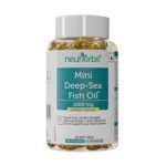 Neuherbs Mini Deep Sea Fish oil Omega 3 Capsule 1000mg- 60 Softgels for Men & Women |2X Omega 3 with 360mg EPA & 240mg DHA | Fish oil capsules with Vitamin D3 & E for Muscle, Brain, Heart, Eyes & Joints Support | No Fishy Burps-Lemon Flavour - Fast Shipping to USA