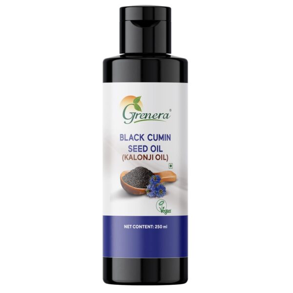 Grenera Black Cumin Seed Oil 250 ml, Cold Pressed, Nigella Sativa, Kalonji Oil for Immunity, Skin, Hair, Rich Source of Natural Thymoquinone, Rich in Omega 3,6 & 9 - Fast Shipping to USA & Canada