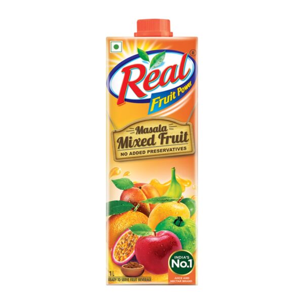DABUR Real Masala Mixed Fruit Juice - 1L | No Added Preservatives,No Artificial Colours & Artificial Flavours | Goodness of Best Fruits with Chatpata Masala | Daily Dose of Fruit Nutrition - Fast Shipping to USA & Canada