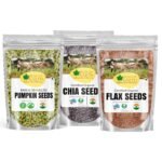 Bliss of Earth Organic Raw Chia Seeds, Flax Seed And Pumpkin Seed For Weight Loss Raw Superfood 600gm each - Fast Shipping to USA & Canada