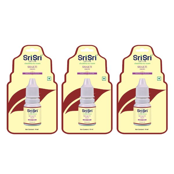 Sri Sri TATTVA shuddhta ka naam Shakti Drops - Ayurvedic Immunity Booster For Adults & Kids - Natural Drops For Strength & Stamina - Relief From Cough, Cold & Sore Throat - 10Ml (Pack Of 3)
