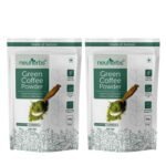 Neuherbs Unroasted Arabica Green Coffee Beans Powder | With Chlorogenic Acid | For Weight Loss Management (200 g Powder Pack of 2) - Fast Shipping to USA