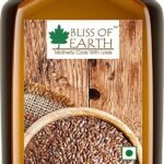 Bliss of Earth 500ML Certified Organic Flaxseed Oil for Eating & Hair, Cold Pressed & Hexane Free - Fast Shipping to USA & Canada
