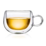 Dancing Leaf Belleza Double Walled Cup | Heat Resistant Borosilicate Glass | Perfect for Tea, Coffee & Other Beverages | Capacity - 250ml - Fast Shipping to USA & Canada