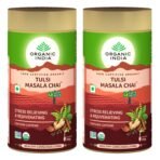 Organic India Tulsi Masala Chai 100 GM Tin- (Pack of 2) - Fast Shipping to USA & Canada