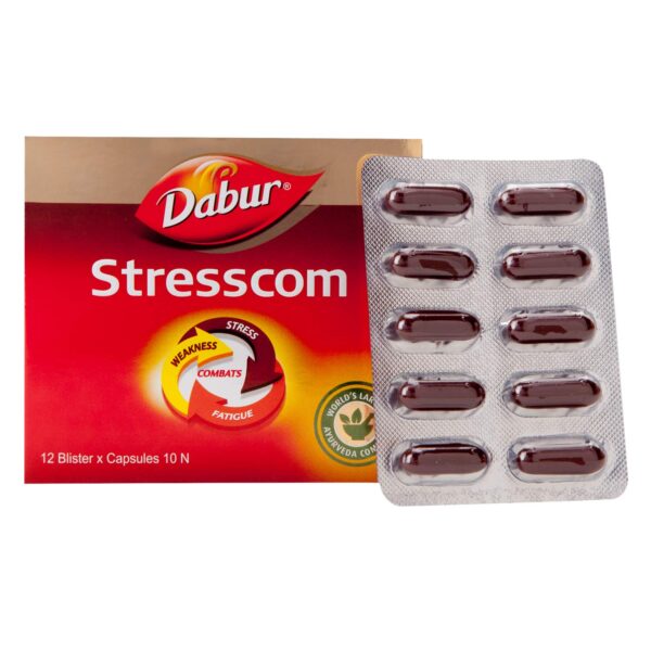 Dabur Stresscom - 10 capsules *12 strips - Fast Shipping to USA