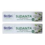 Sri Sri TATTVA shuddhta ka naam Sudanta Herbal Gel Toothpaste - All Natural, SLS Free, Fluoride Free Tooth Paste with Charcoal, Salt & More - 100g (Pack of 2), for Kids and Adults - Fast Shipping to USA & Canada