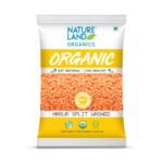 Natureland Organics Masoor Dal/Split Washed Pouch, 1 kg