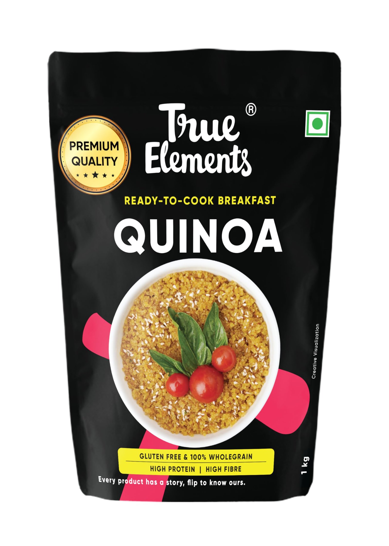 Version 1.0.0 True Elements Quinoa 1kg - Gluten Free Breakfast | High Protein and Fibre | Quinoa Seeds | 100% Wholegrain Cereal | Quinoa Seeds | Diet food for Weight Management - Fast Shipping to USA & Canada - Image 1
