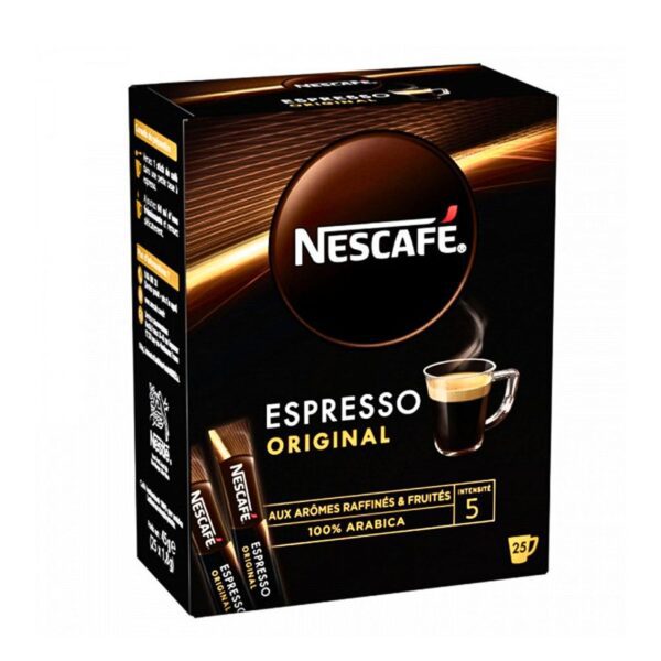 Nescafes Espresso Original Instant Coffee 100% Arabica Intensity 5, 25x1.8g (Imported) - Fast Shipping to USA & Canada