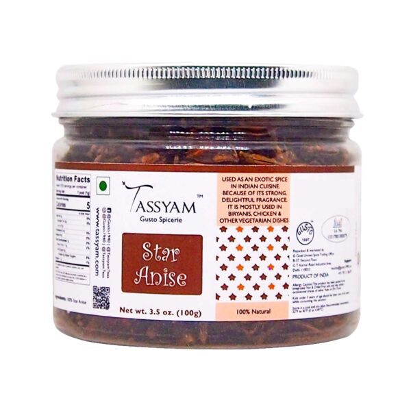 Tassyam Star Anise 100g | Premium, Whole & Natural Spice - Fast Shipping to USA & Canada