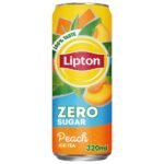 LIPTON ZERO SUGAR PEACH ICE TEA (PACK OF 6) 320ML*6 - Fast Shipping to USA & Canada