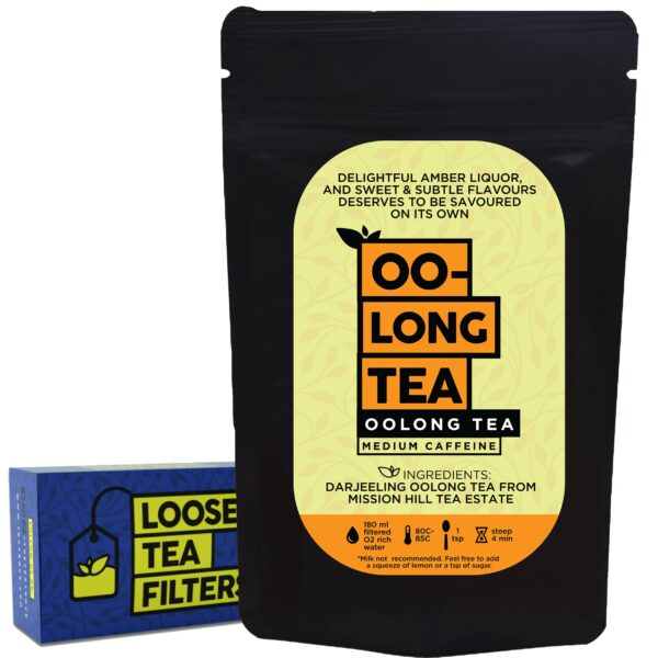 The Tea Trove Darjeeling Oolong Tea, Chai with Loose Tea Filter for Weight Loss(50 Gm,25 Cups) - Fast Shipping to USA & Canada