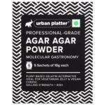 Urban Platter Professional-Grade Agar Agar Powder, 50g (5 Sachets of 10g Each, Plant-Based Gelatin Alternative, Ideal for Veg Jelly and Vegan Cheese) - Fast Shipping to USA & Canada