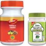 Dabur Triphala Churna Ayurvedic Remedy For Gastro Intestinal Health - 500g & Dabur Nature Care Isabgol Double Action Trifala And Ajwain, Effective Relief From Constipation And Gas - 100 Gm - Fast Shipping to USA & Canada