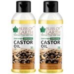 Bliss of Earth USDA Organic Castor Oil For Hair Growth, Skin & Eyebrows, Cold Pressed & Hexane Free, 2X100 ml - Fast Shipping to USA & Canada