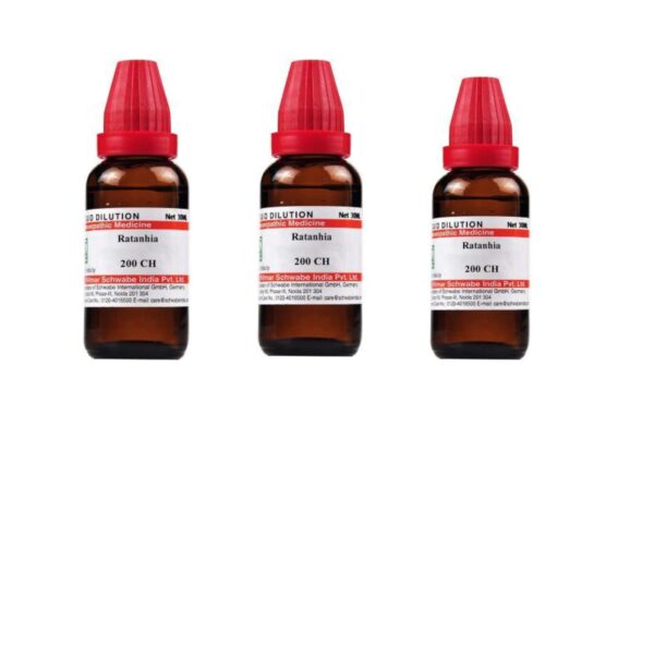 Dr. Willmar Schwabe India Ratania 200 CH 30ml (Pack of 3) - Fast Shipping to USA