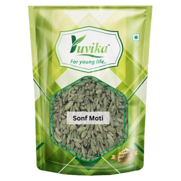 Yuvika Saunf Moti - Sonf Moti - Foeniculum Vulgare - Fennel Seed Big 400 Grams - Fast Shipping to USA & Canada