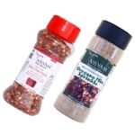 Tassyam Chili Flakes and Oregano Combo 50g + 100g | Dispenser Bottles, All Natural, Especially for Pizzas - Fast Shipping to USA & Canada