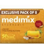 Medimix Ayurvedic Sandal Bathing Soap Bar With Eladi Oil 125Gm (Combo Pack of 8) | For Naturally Glowing Skin | Herbal | Natural | Paraben-free & Sulphate-free | 100% Vegan - Fast Shipping to USA & Canada