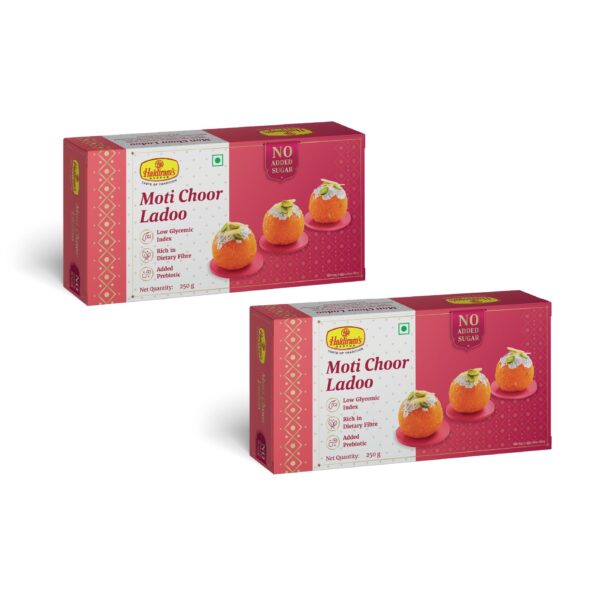 Haldiram's Nagpur Sugar Free Motichoor Laddu (250 gm) Pack Of 2 - Fast Shipping to USA & Canada
